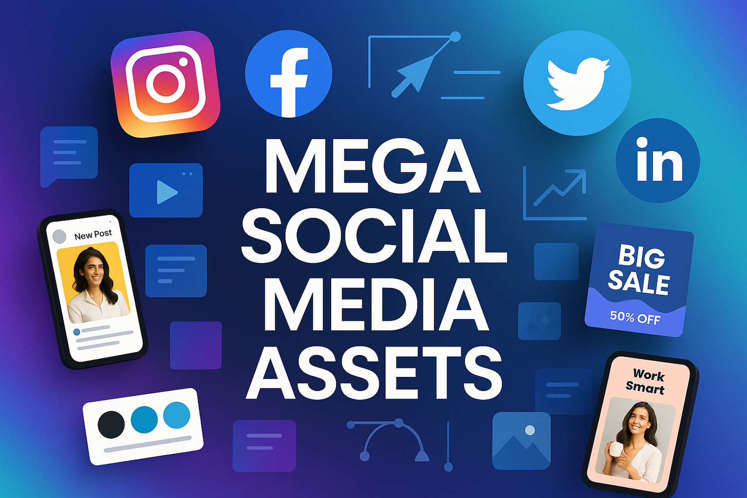Mega  Social Media Assets